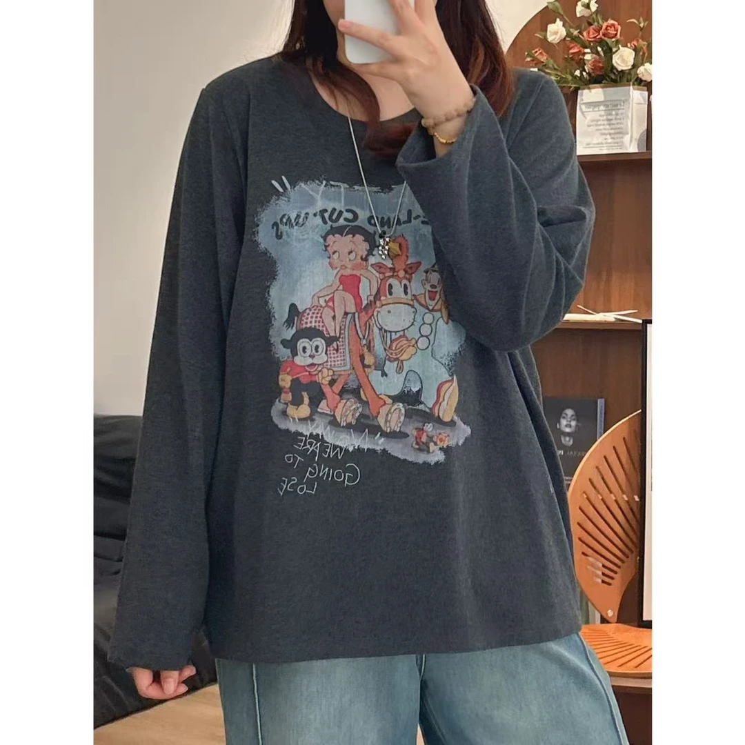 【咔咔】极简磨毛-极简风常规款套头女四季通用百搭打底长袖K0412