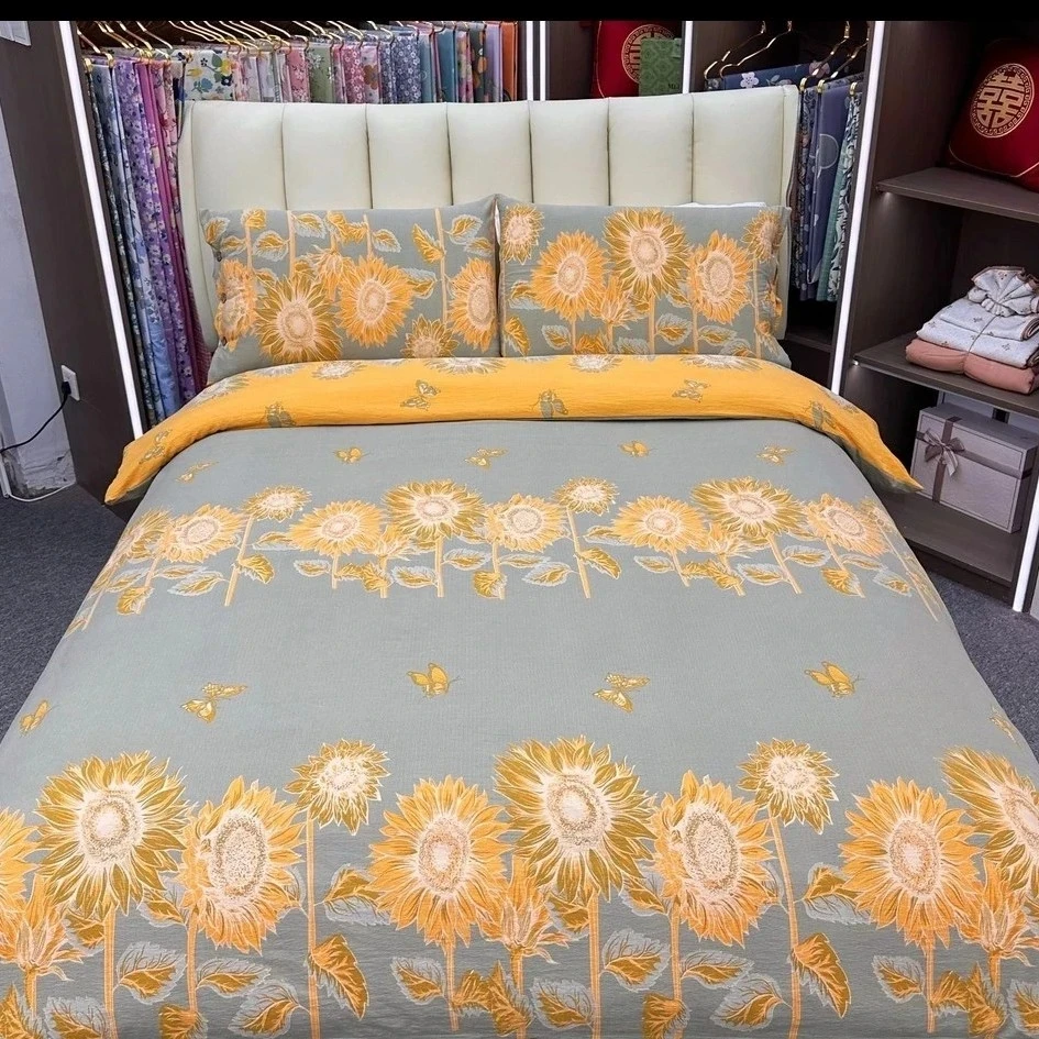 【床单向日葵】双人大床床单高支高密精疏水洗斜纹2.4*2.3加厚