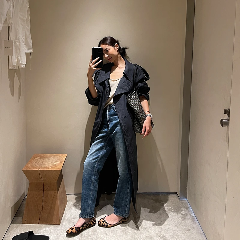 靠谱。【华尔街】新款矿石蓝绗线气质老钱感风衣KP24014