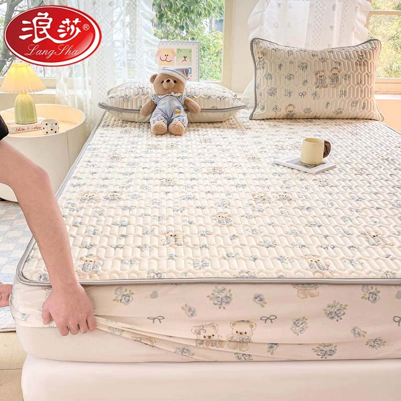 夏季冰丝乳胶凉席床笠单件床罩席梦思床垫保护罩2025年新款床套罩