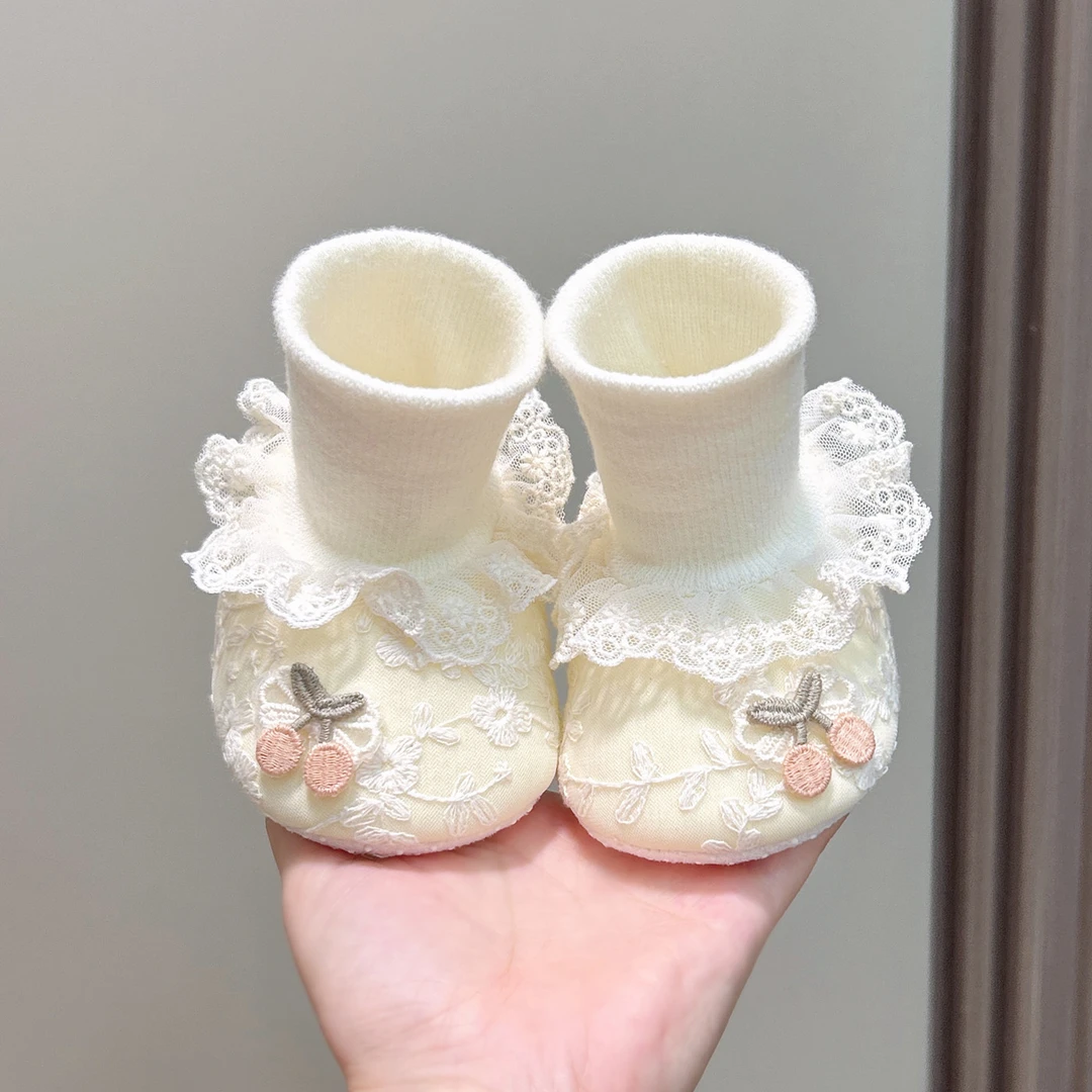 春秋植物花卉女宝宝防滑婴儿鞋子冬季儿童公主幼儿袜子秋季婴儿鞋