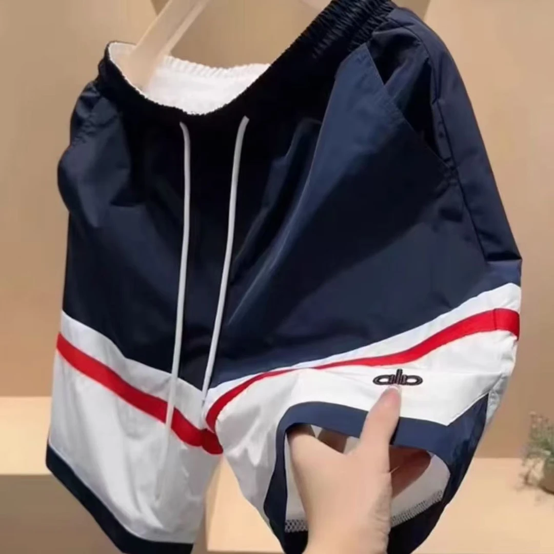 夏季男士休闲简约百搭拼色宽松潮流撞色短裤高品质透气亲肤四分裤