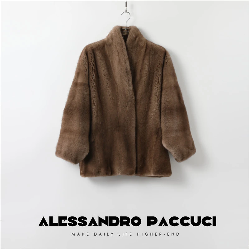 SAGA✖AP洛哥26079-1/54018CS【初雪】水貂蝙蝠袖加厚短款皮草外套