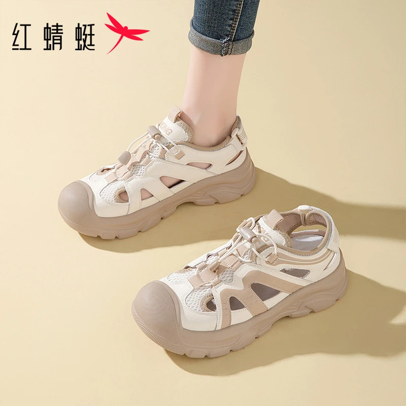 红蜻蜓女鞋2025年新款夏季爆款透气凉鞋跑步旅游潮流时尚休闲鞋子