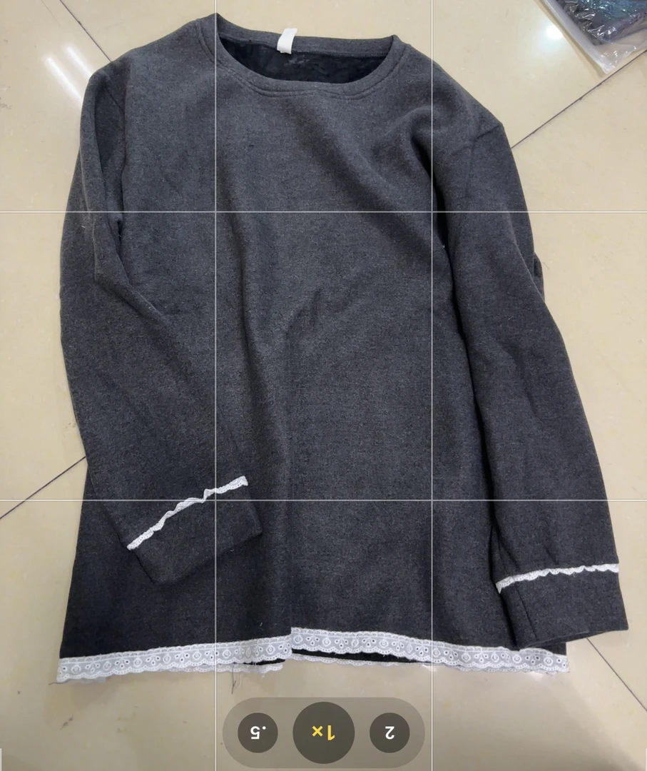 嘉嘉推荐#8695-1【早春加绒加厚款】蕾丝拼接打底上衣