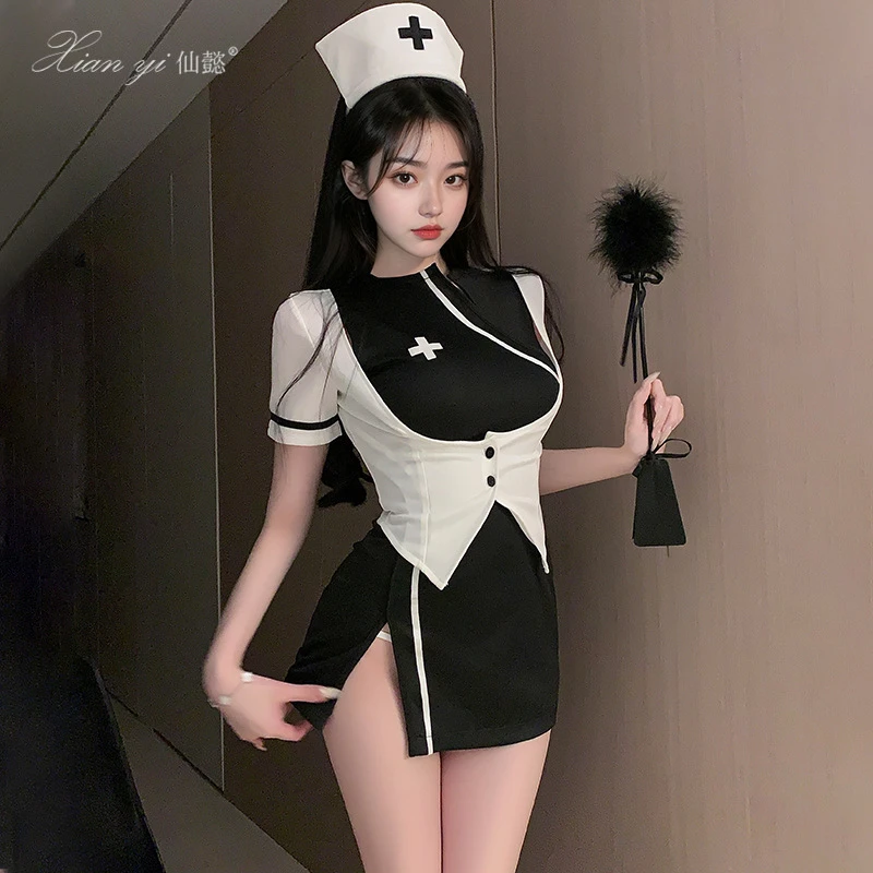 万圣节护士制服诱惑性感包臀裙cos服套装（80-135斤）