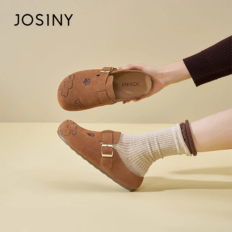 卓诗尼2025秋冬新款时尚松弛休闲百搭软底外穿勃肯拖鞋562A31314