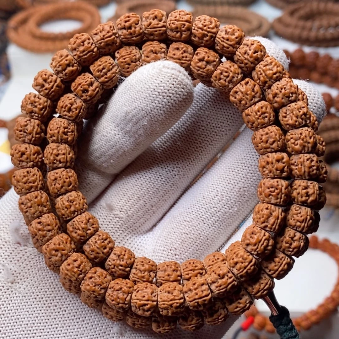 手串金刚菩提五瓣龙切深纹盘龙，尺寸9.3