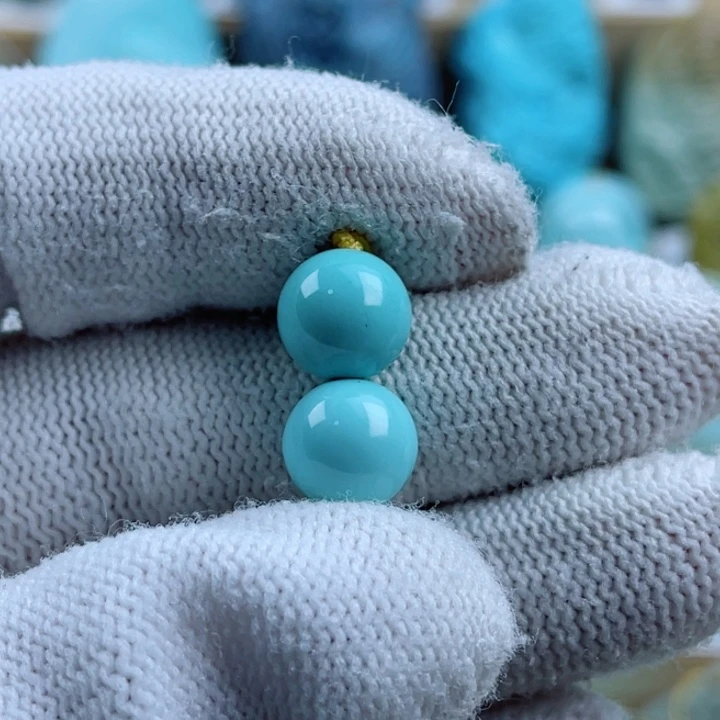 绿松石未镶嵌珠宝奇石9+mm