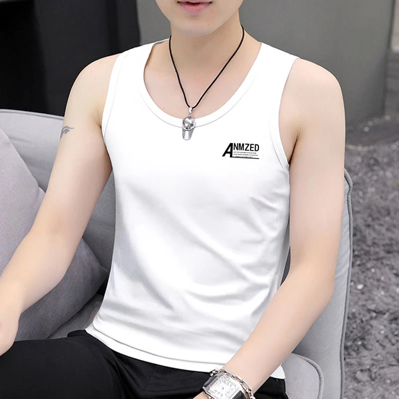 男士纯棉马甲背心2025夏季新款印花休闲时尚薄款运动坎肩打底汗衫