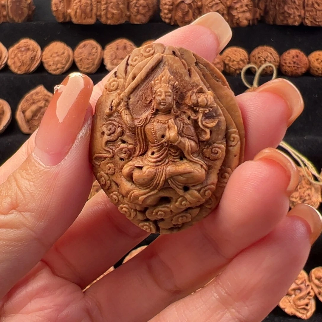 吊坠桃核小****雨桃核雕刻虚空藏单籽