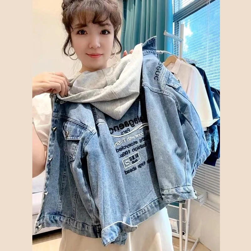 2025儿童软牛仔连帽外套男女童洋气上衣中春秋款小童韩版开衫外衣