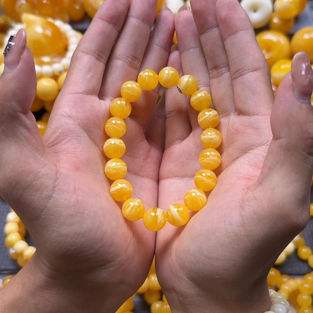 未镶嵌蜜蜡珠宝奇石同料虎皮12mm