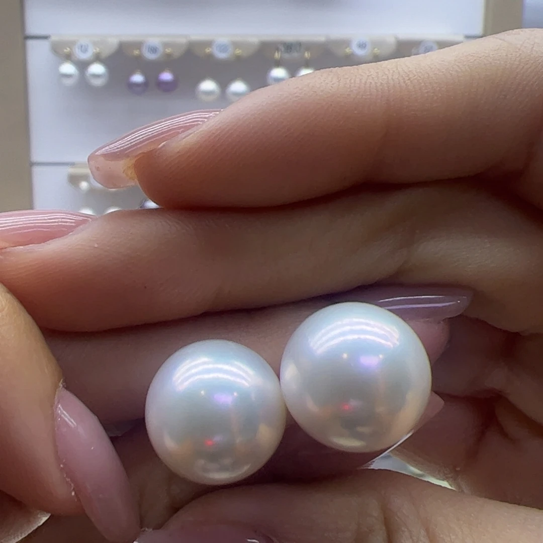 淡水珍珠耳饰银S925镶嵌