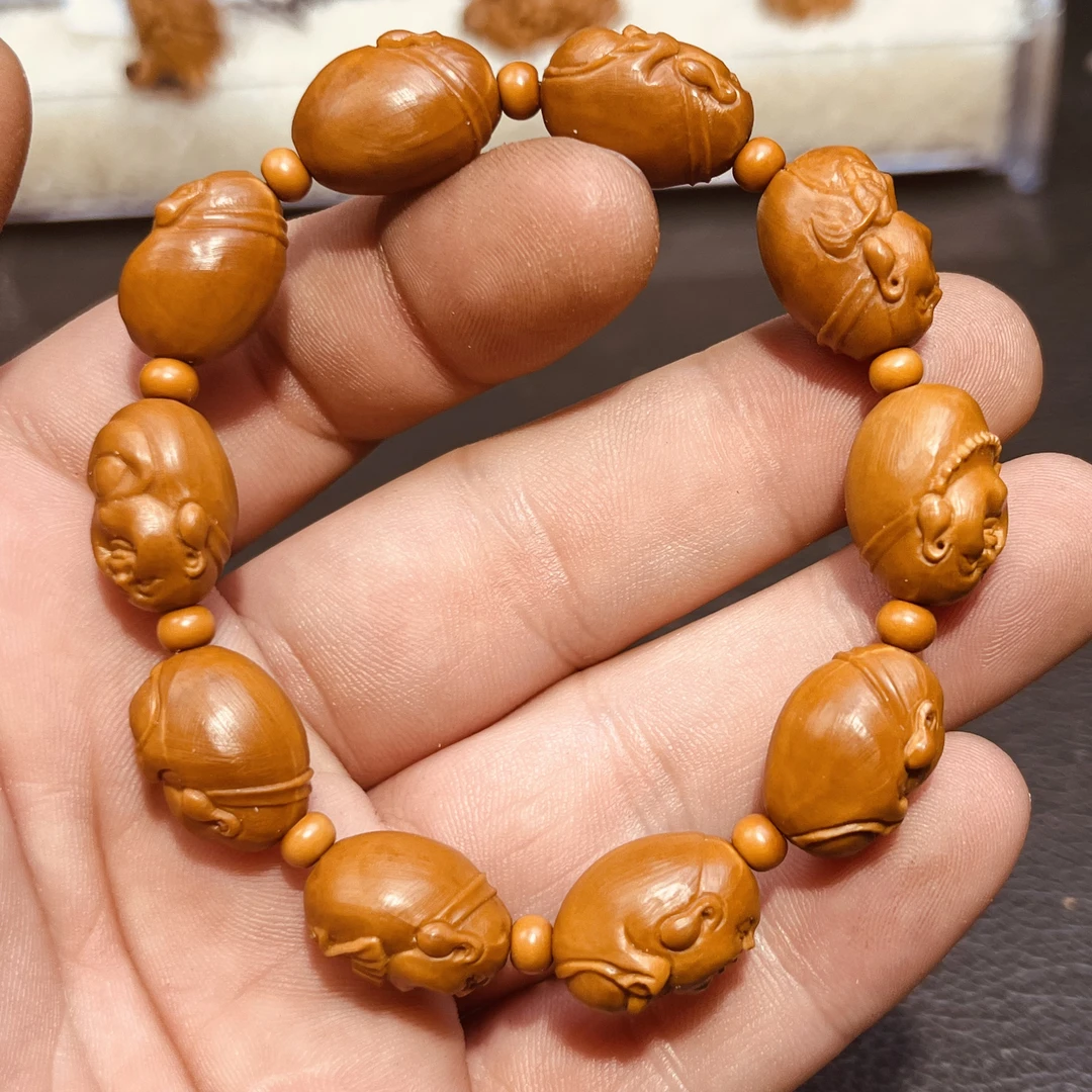 1.2  十小弥勒 梅林橄榄核手串 纯手工橄榄核雕 文玩手串