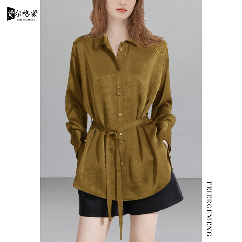 衬衫显瘦宽松时尚长袖2025设计上衣春秋新款洋气收腰气质衬衣内搭