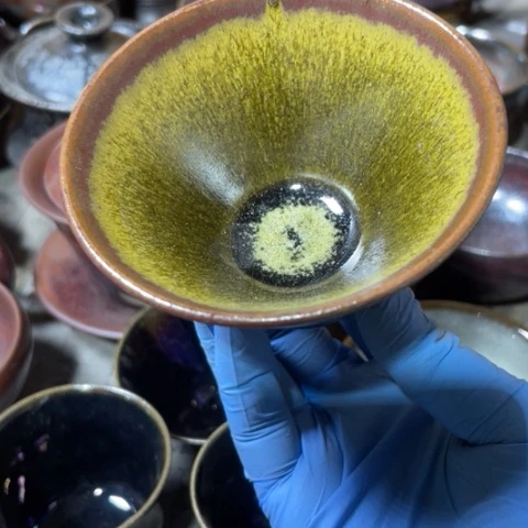 茶盏建阳建盏微瑕斗笠