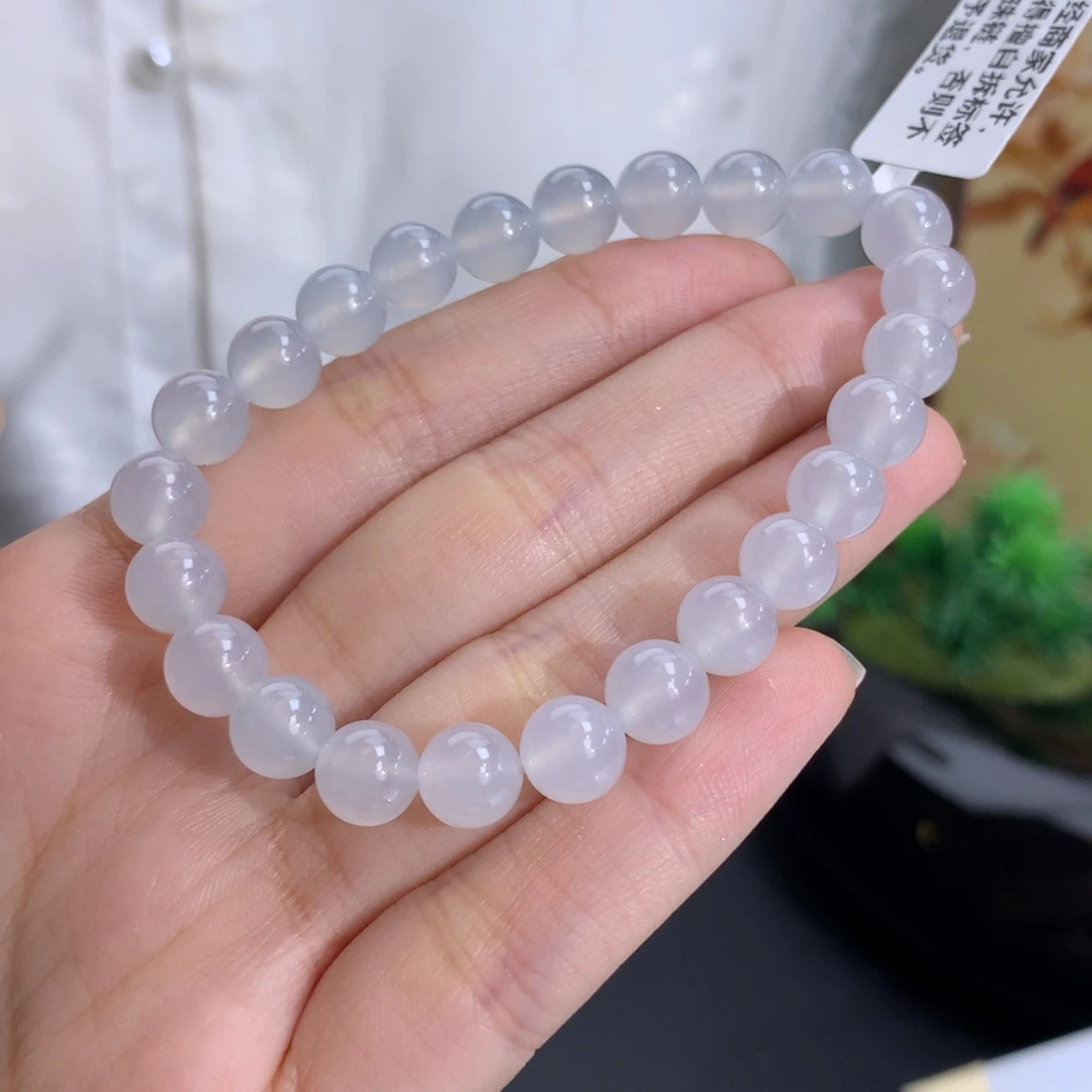 未镶嵌手串翡翠卡7.7冰胶白冰手串