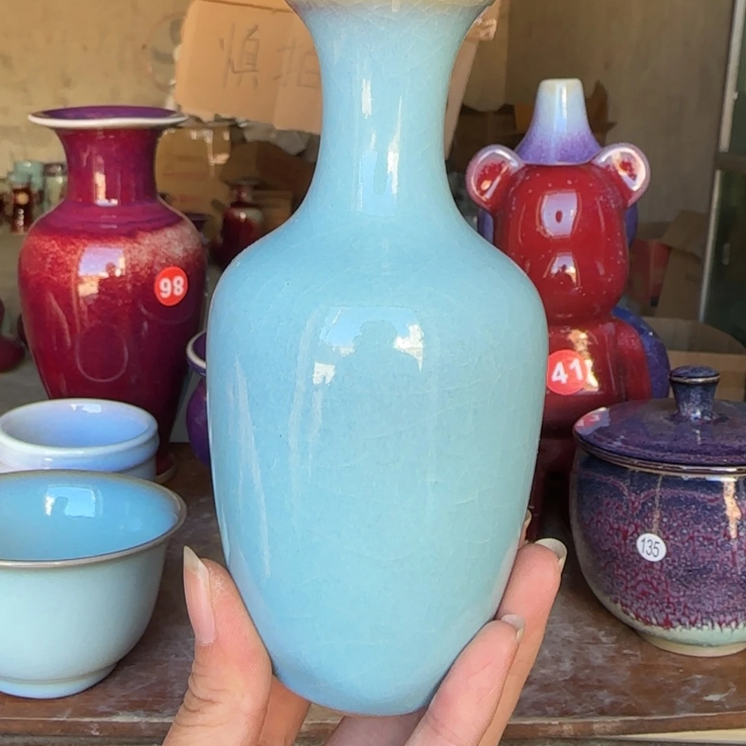 瓷摆件郑家钧窑微瑕