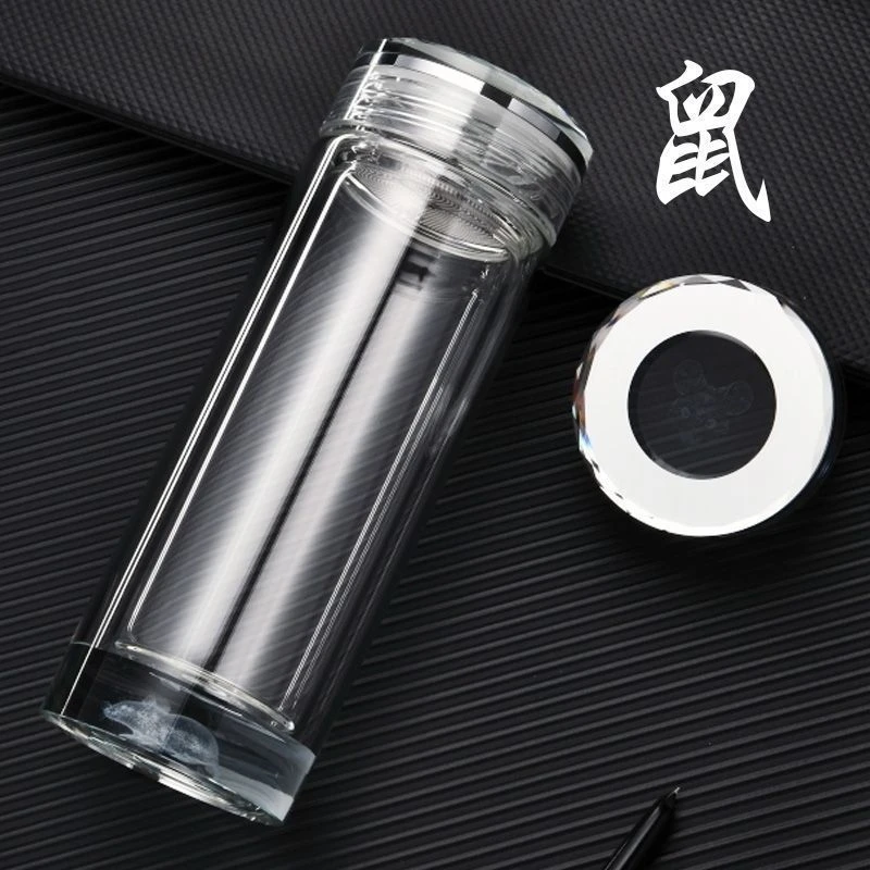 茶水分离杯高颜值十二生肖杯高硼硅玻璃杯耐高温水杯男士泡茶杯子