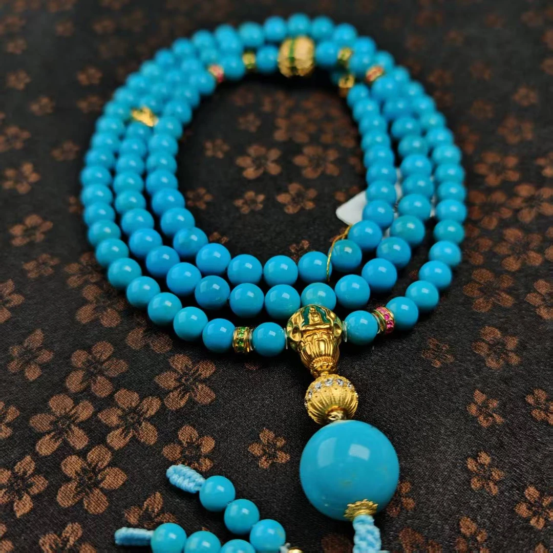 【珺笙珠宝】绿松石搭配18K金圆珠项链S12000210006008