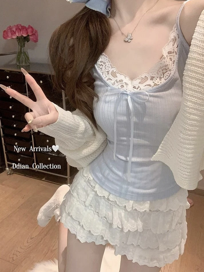 纯欲辣妹吊带背心女夏季露背甜辣带胸垫小众内搭外穿辣妹背心美背