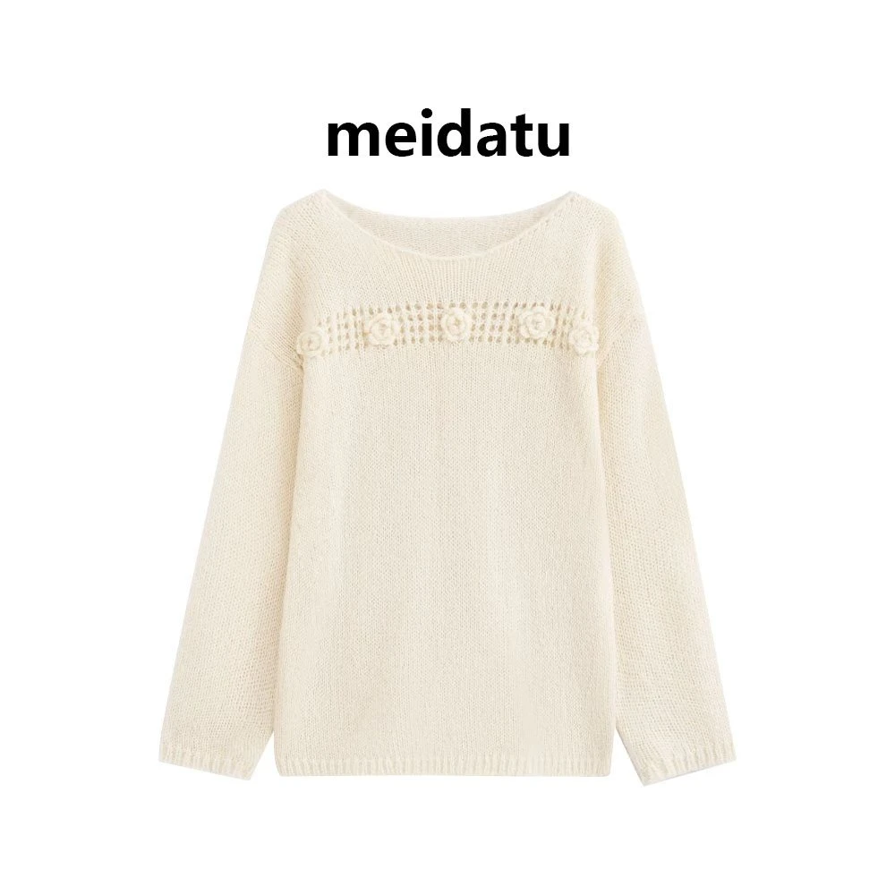 美哒兔(山茶花之恋)韩系立体编织花朵毛衣CM891-259H