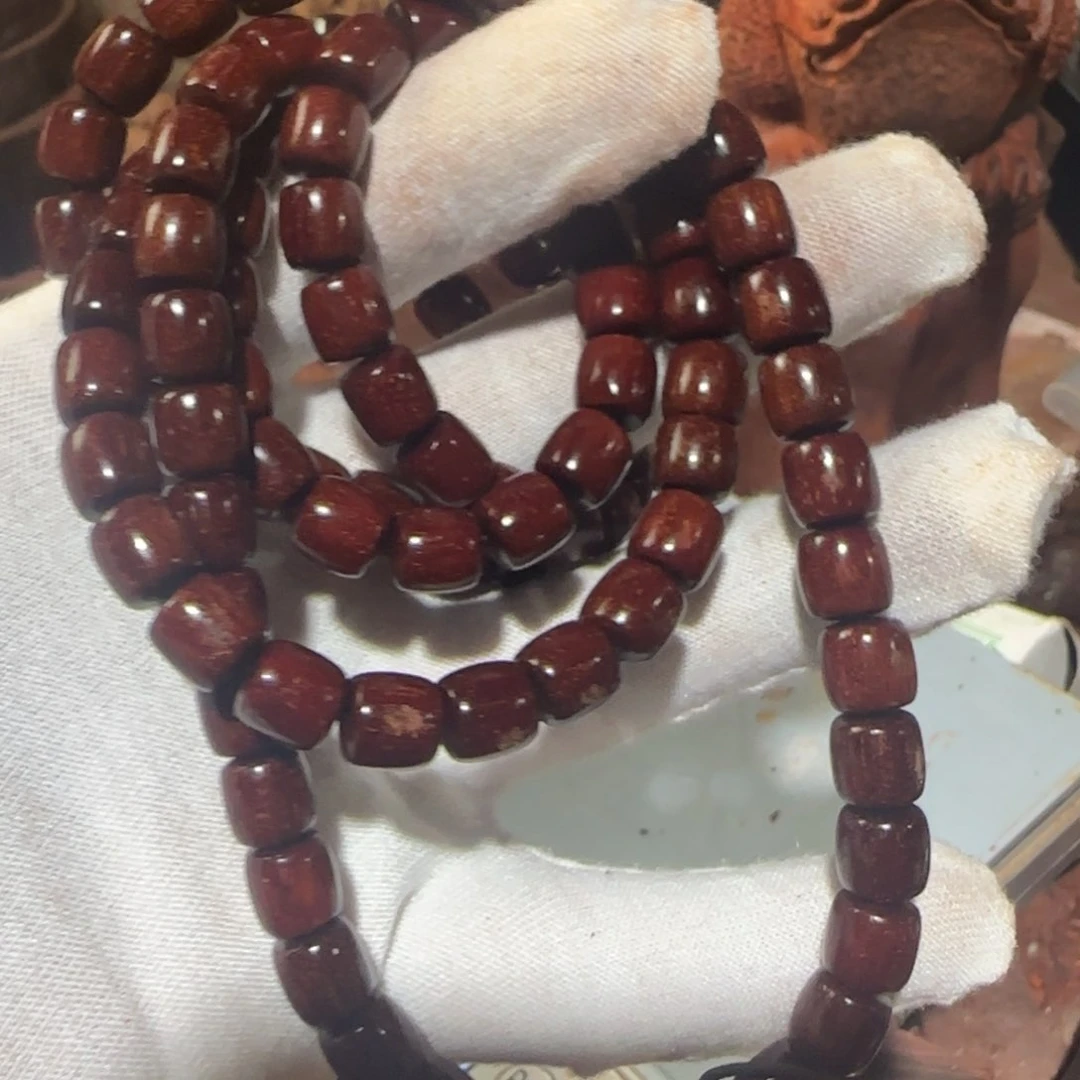 木小叶紫檀佛珠手串108x0.8暴满金星泥料