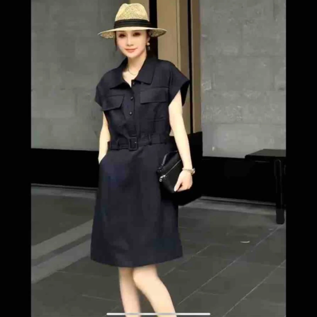 450.麻夏季清凉高档时尚裙5323款-不能机洗-衣长约95