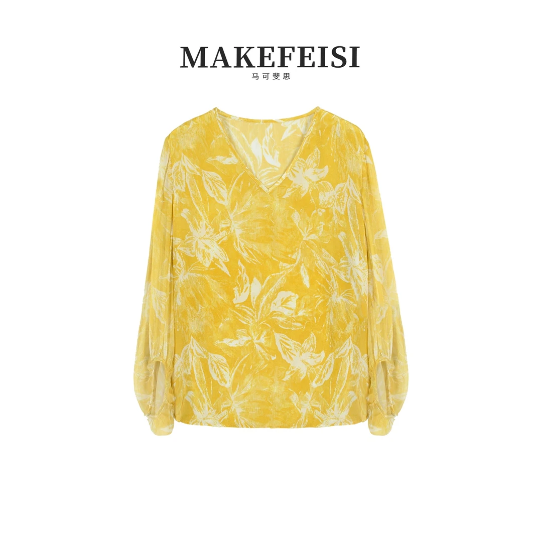 风铃花语|巨显白~夏日清凉双绉印花上衣SY_S604