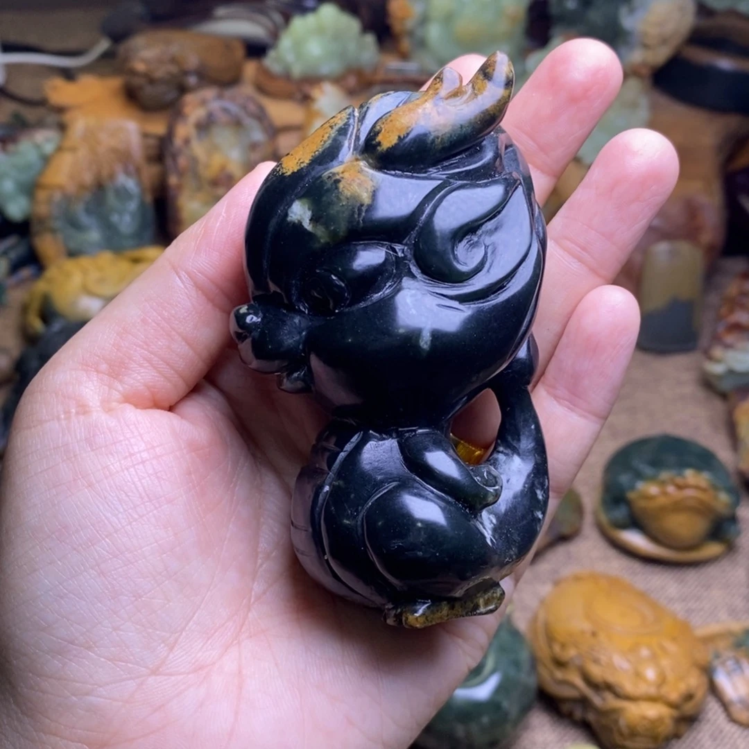 ༺***༻岫岩河磨玉（透闪石质玉）未镶嵌把件