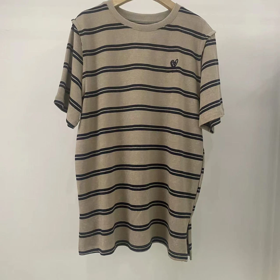 【蔡丽丽 & 添羽 】时尚洋气百搭条纹T恤w130831