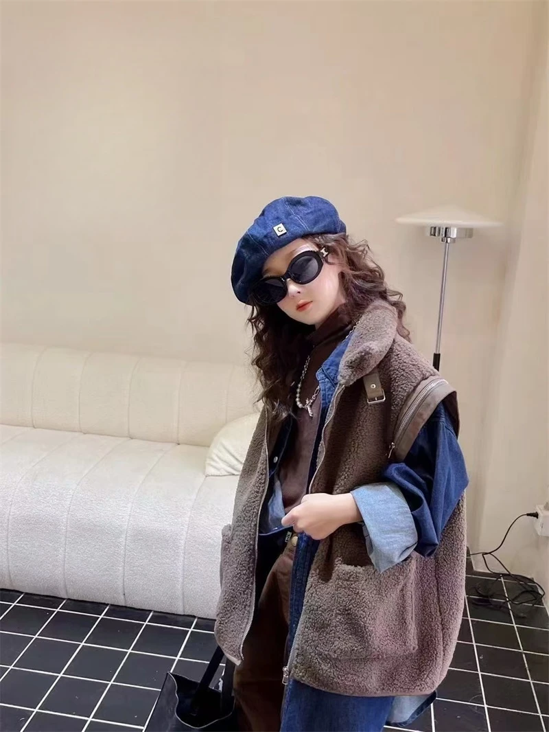 316儿童时尚休闲毛毛马甲-23219