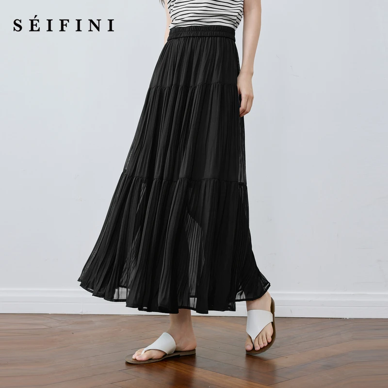 诗凡黎甜美浪漫飘逸A字半身裙新款百搭显瘦优雅漂亮塔裙7G5140641