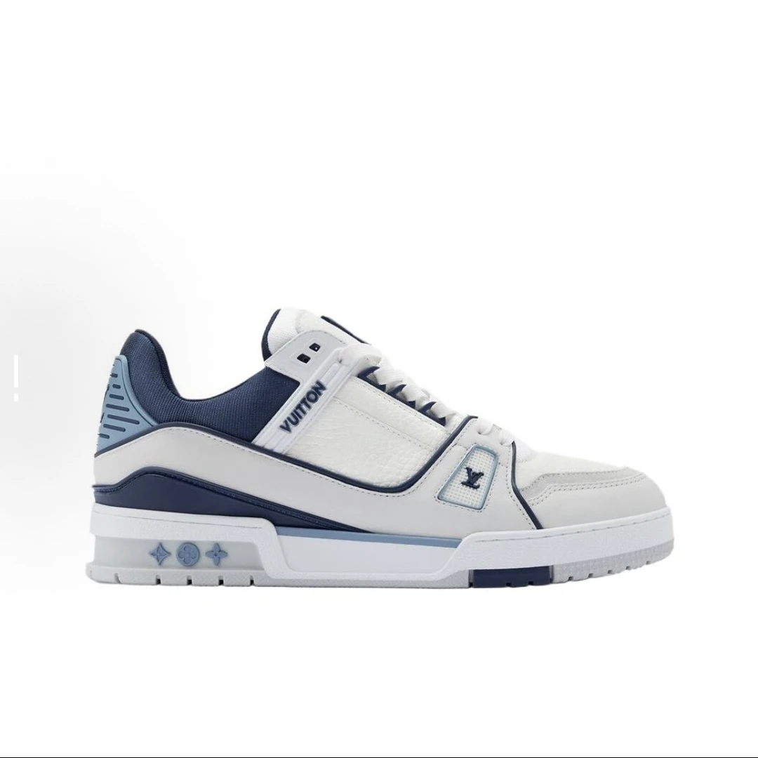 未使用 LouisVuitton/路易威登 trainer 25新款 白蓝 拼皮 板鞋