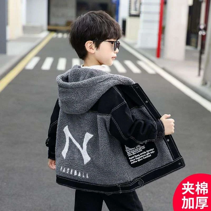 男童外套秋冬装2025新款洋气儿童装中大童冬季夹棉加厚棉袄韩版潮