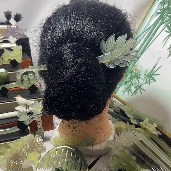 蛇纹石玉合金发饰