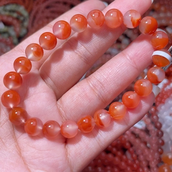 南红玛瑙未镶嵌聚宝盆单圈8+6565