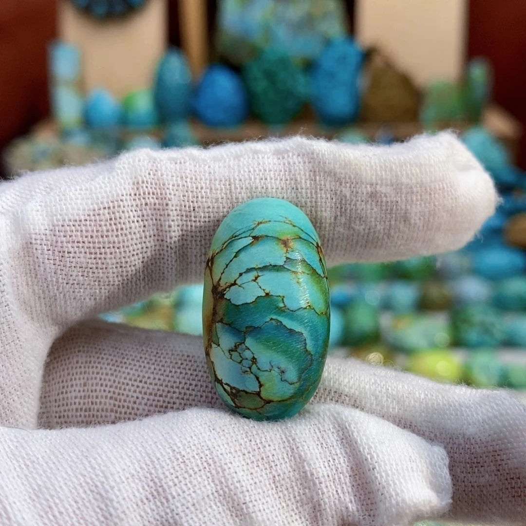 定制绿松石玉华三彩枣珠