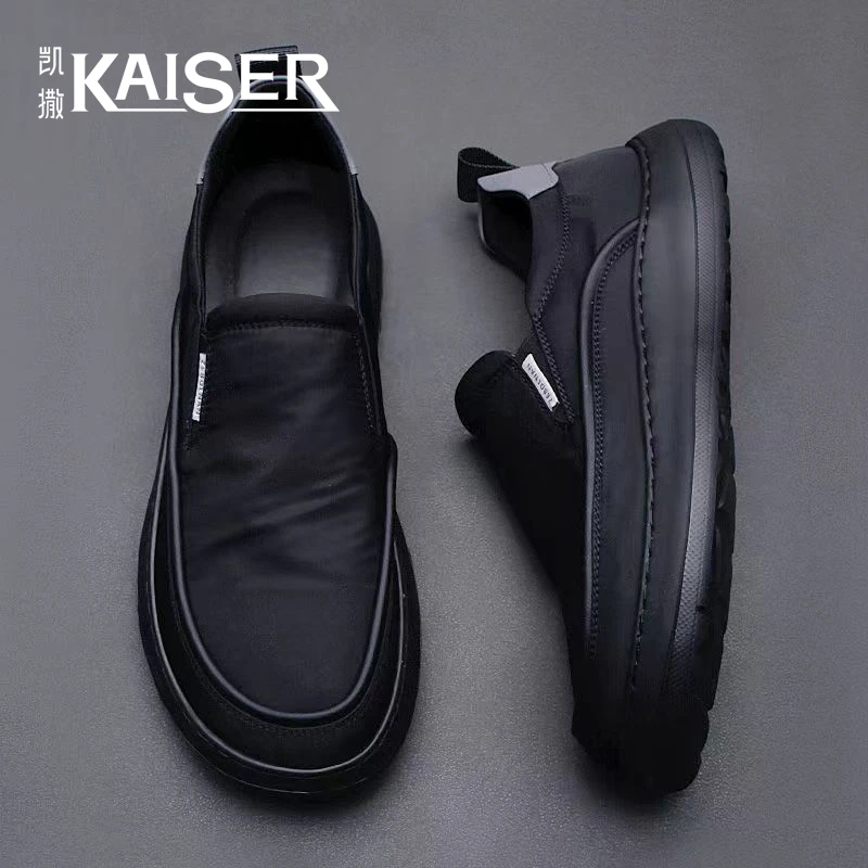 KAISER/凯撒·男鞋秋季新款时尚百搭休闲帆布鞋男士一脚蹬运动板鞋