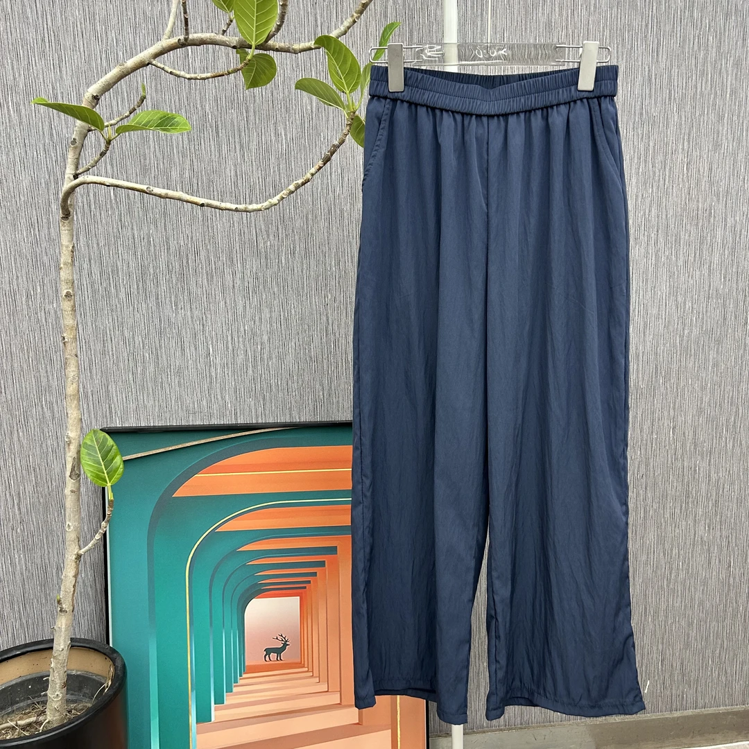 百搭阔腿裤微弹力夏季休闲裤直筒裤0g慵懒风唐风美学S529#