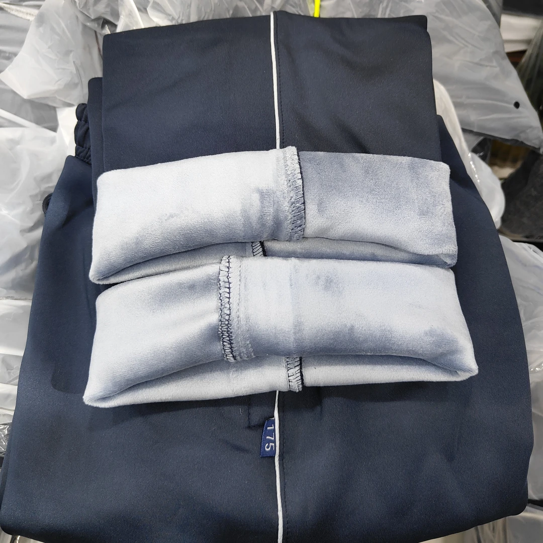 藏青一条杠反光条加绒校服裤