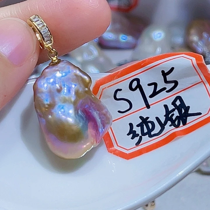 淡水珍珠银S925镶嵌颈饰