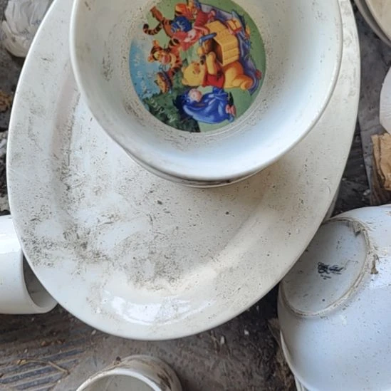 瓷发三个卡通碗，国营四厂库存