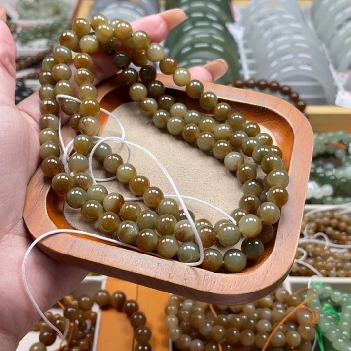 和田玉珠串8mm未镶嵌