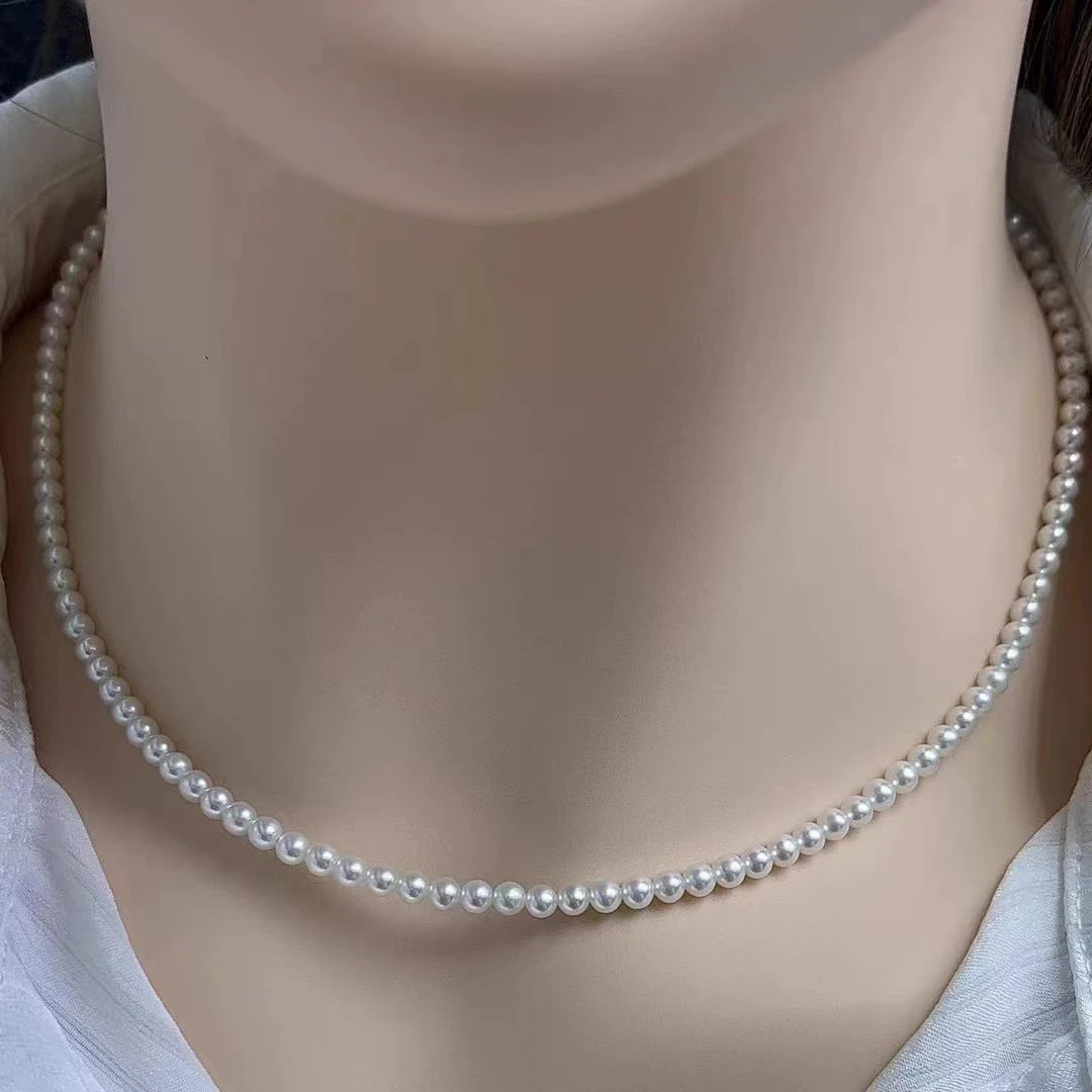 925银银制品 【欣欣】4-4.5mm左右冷光小米链项链XJ4.5-Y1101