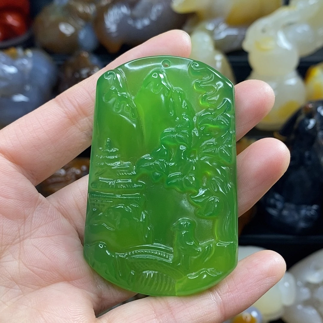 玛瑙/玉髓未镶嵌吊坠