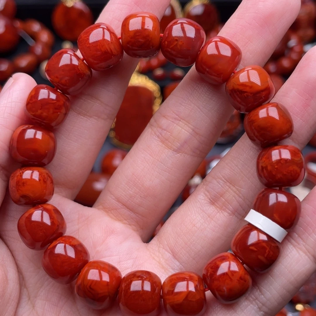 南红玛瑙未镶嵌珠宝奇石单圈11.5mm