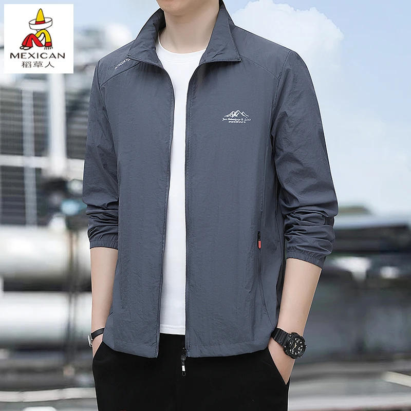 稻草人夏季冰丝防晒衣男士薄款轻透气防紫外线钓鱼户外骑行服外套