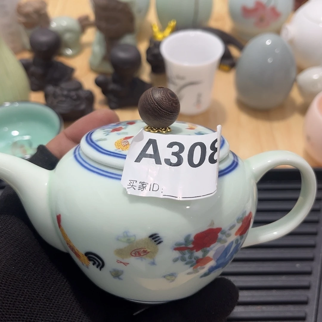 瓷片茶摆件工艺品摆件666